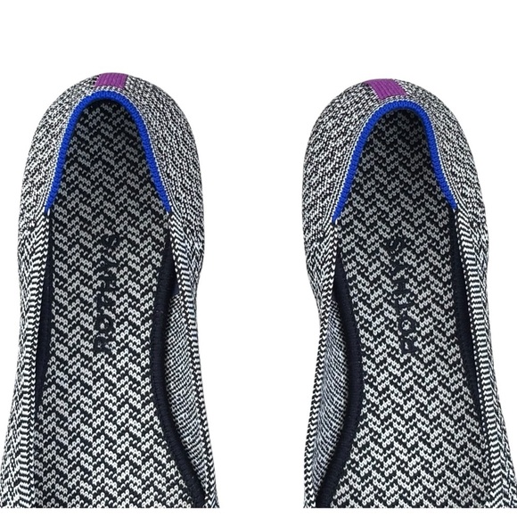 ROTHY'S THE FLAT 001-344 SLATE HERRINGBONE ROUND TOE SLIP ON BALLET FLAT - Picture 10 of 13